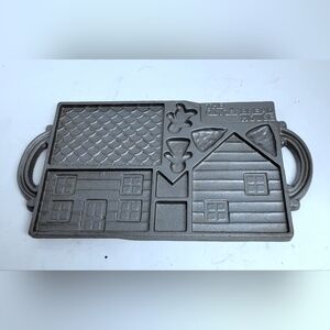 John wright cast iron the gingerbread house double sided baking mold vintage